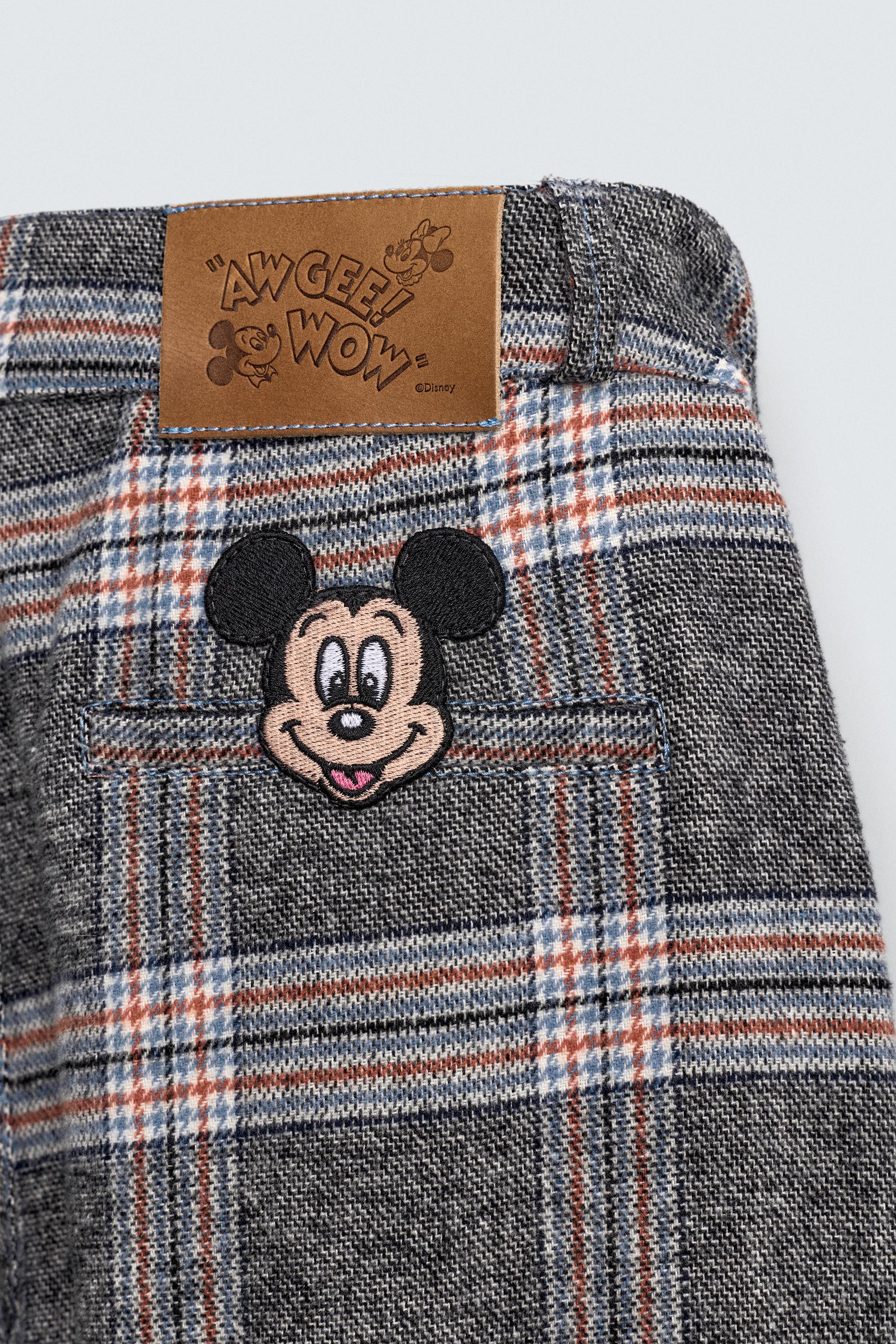 PANTALON À CARREAUX PIÈCE MICKEY MOUSE HARRY LAMBERT FOR ZARA X DISNEY